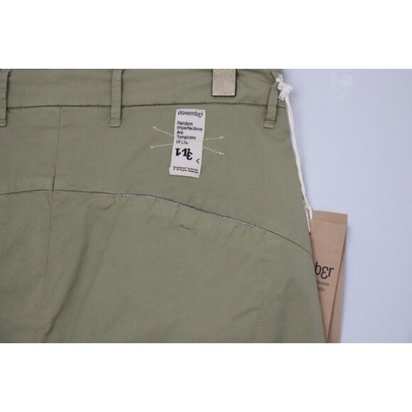 Novemb3r Womens Size 28 x 34 Green Mairi Pant Khaki Cotton Slash Pocket NWT $280 - Picture 7 of 9